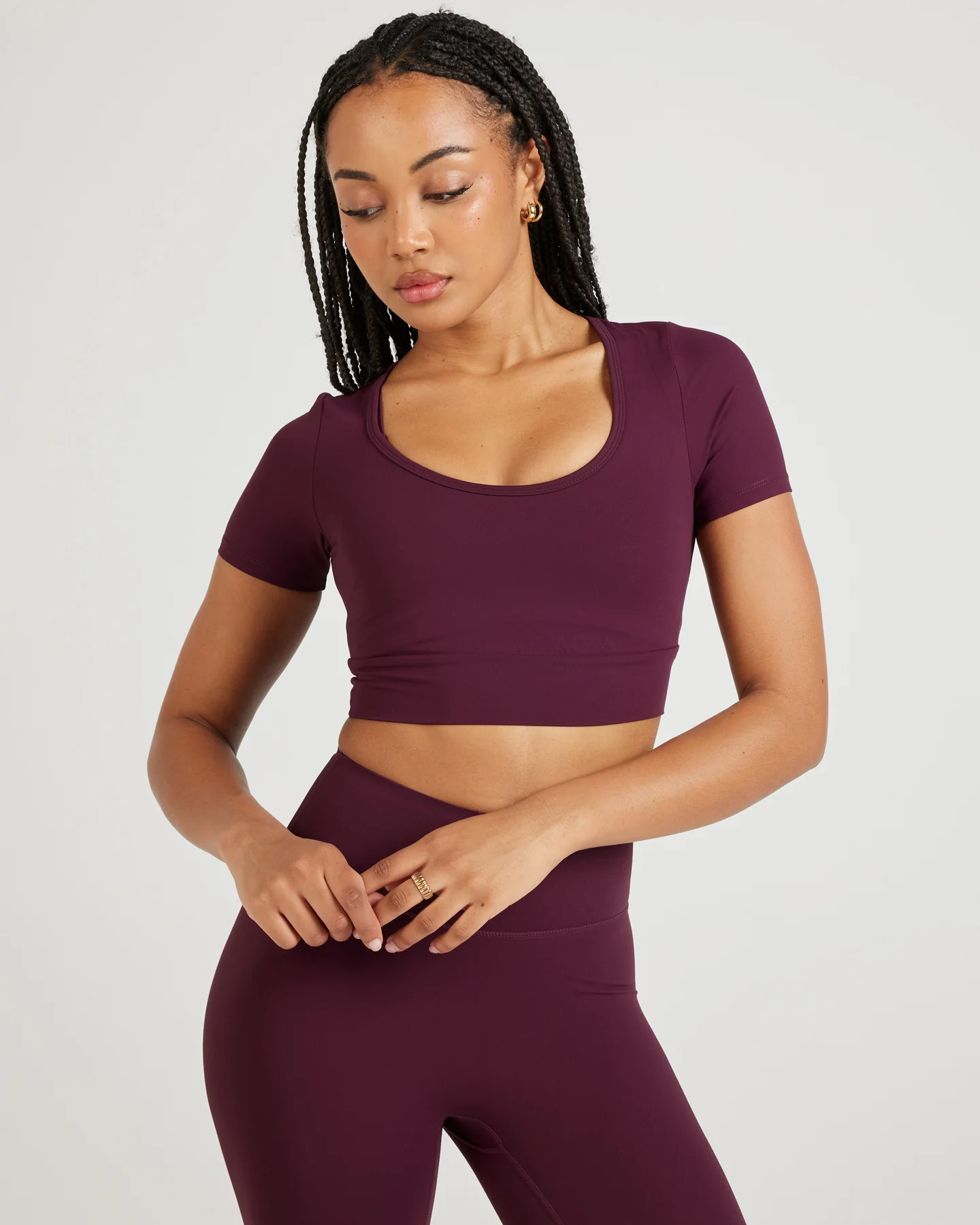 Airey Scoop Crop Tee - Cherry Cola - Image 3