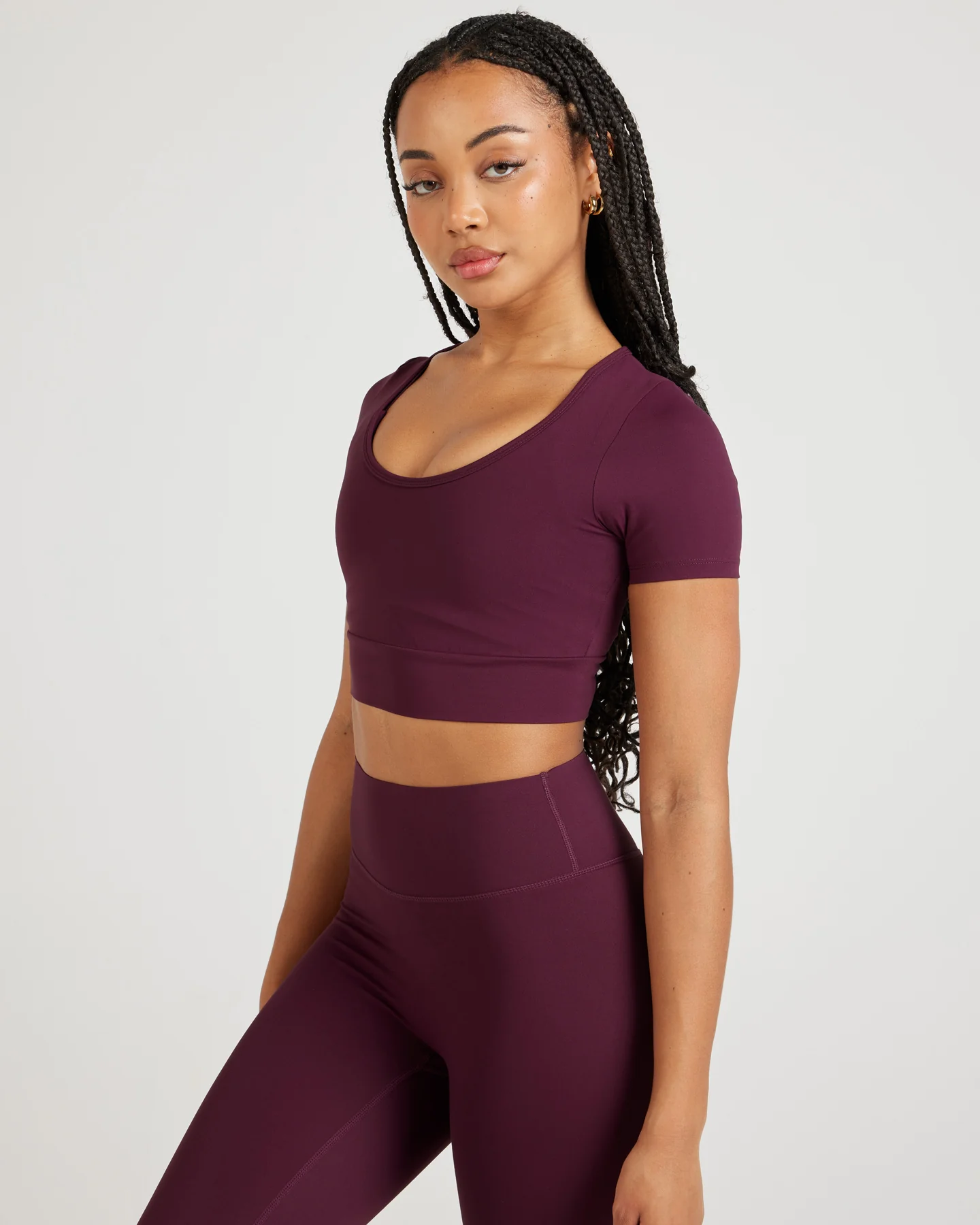 Airey Scoop Crop Tee - Cherry Cola - Image 4