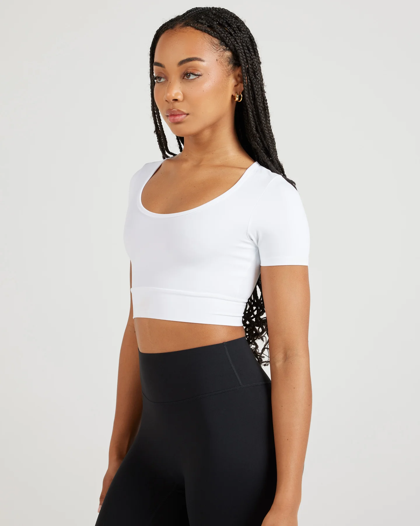 Airey Scoop Crop Tee - White - Image 3