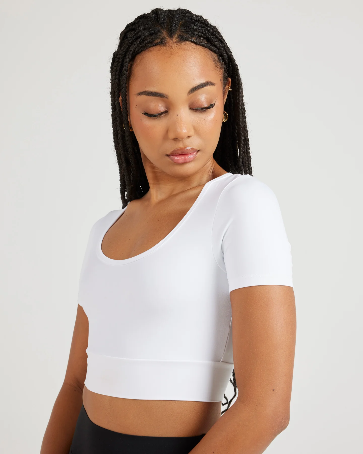 Airey Scoop Crop Tee - White - Image 4