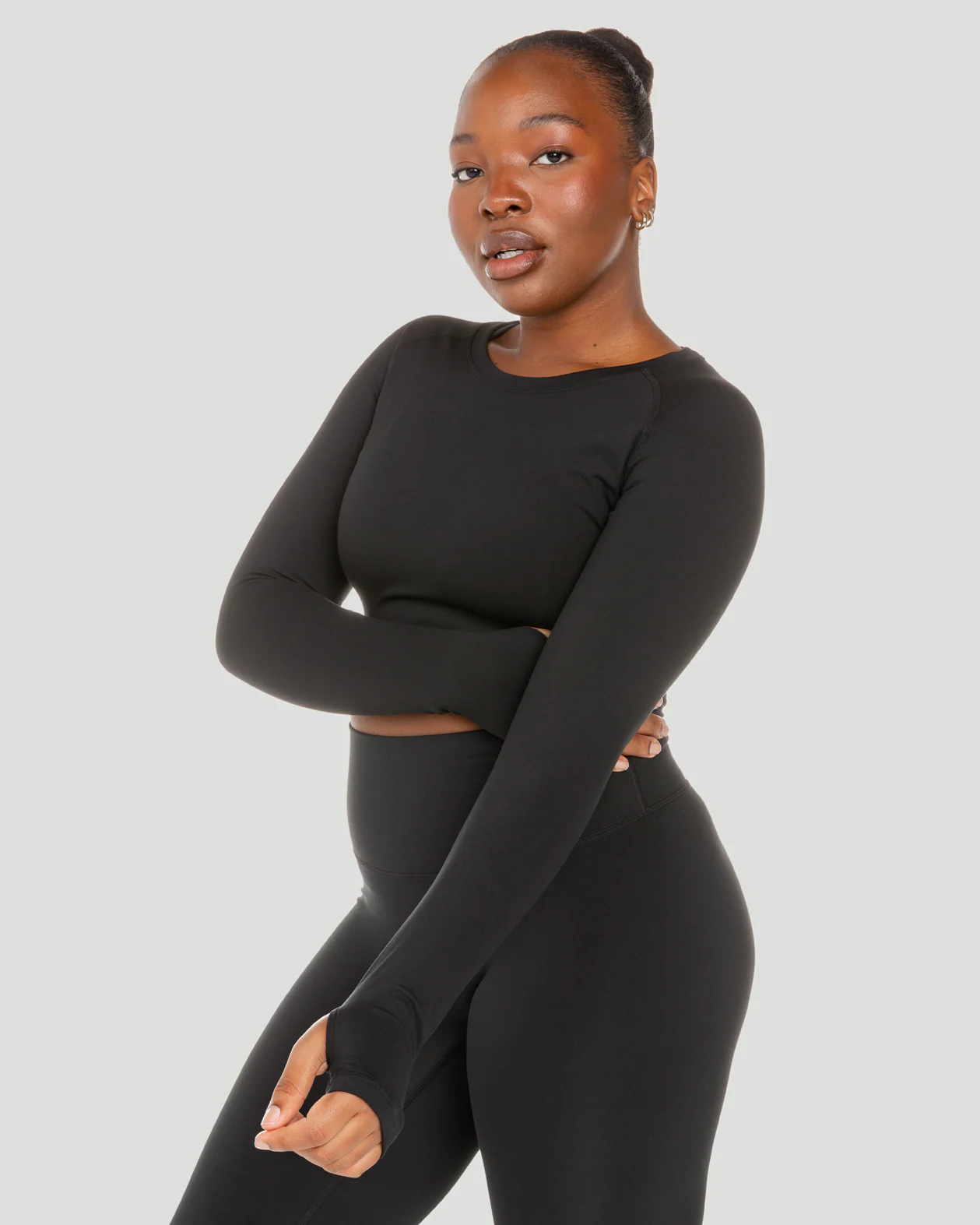 Aura Crop Long Sleeve - Black - Image 6