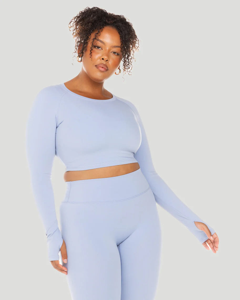 Aura Crop Long Sleeve - Blue Blizzard - Image 3