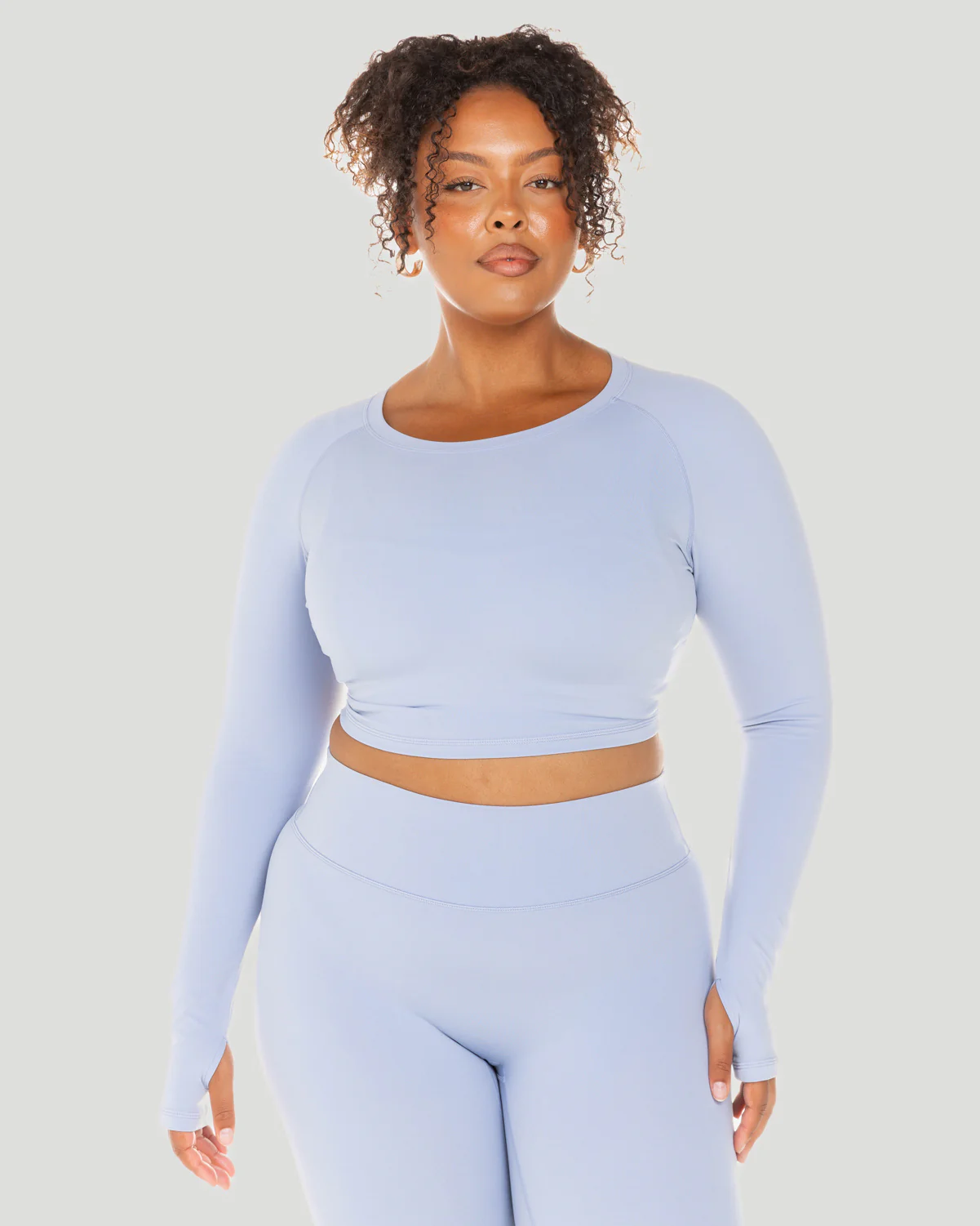 Aura Crop Long Sleeve - Blue Blizzard - Image 4