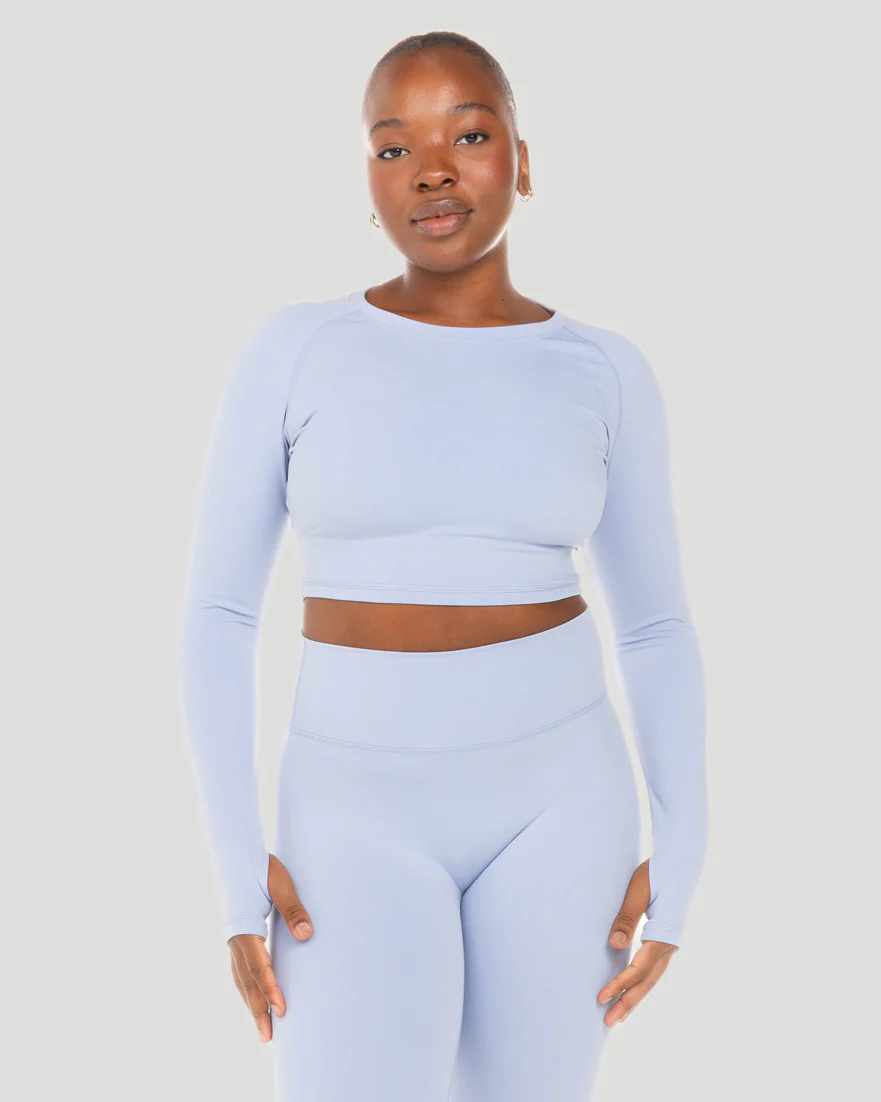 Aura Crop Long Sleeve - Blue Blizzard - Image 5