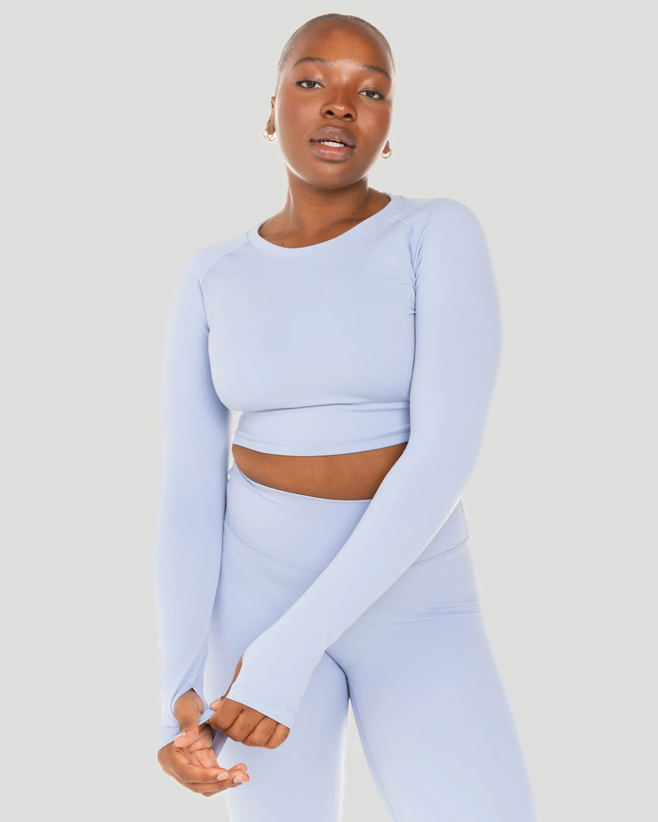 Aura Crop Long Sleeve - Blue Blizzard - Image 6