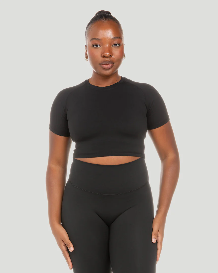 Aura Crop Tee - Black - Image 5