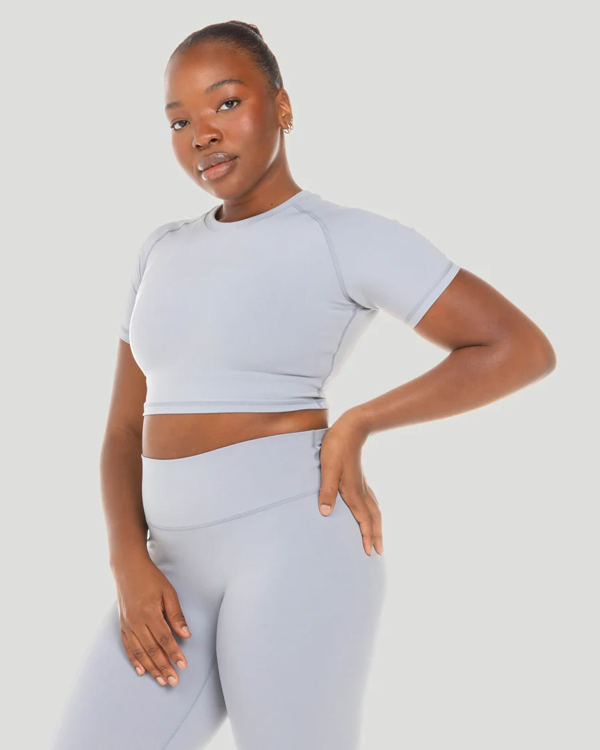 Aura Crop Tee - Steel Grey - Image 6