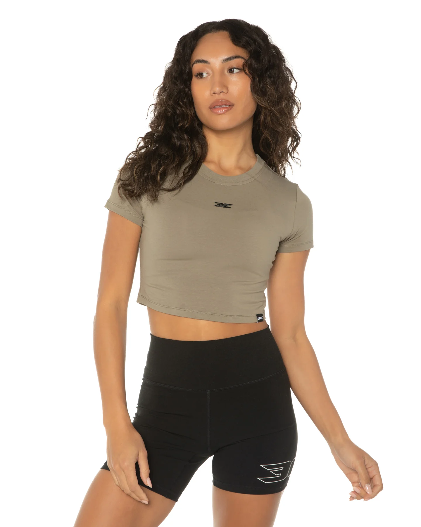 Elite Crop Tee - Khaki - Image 3