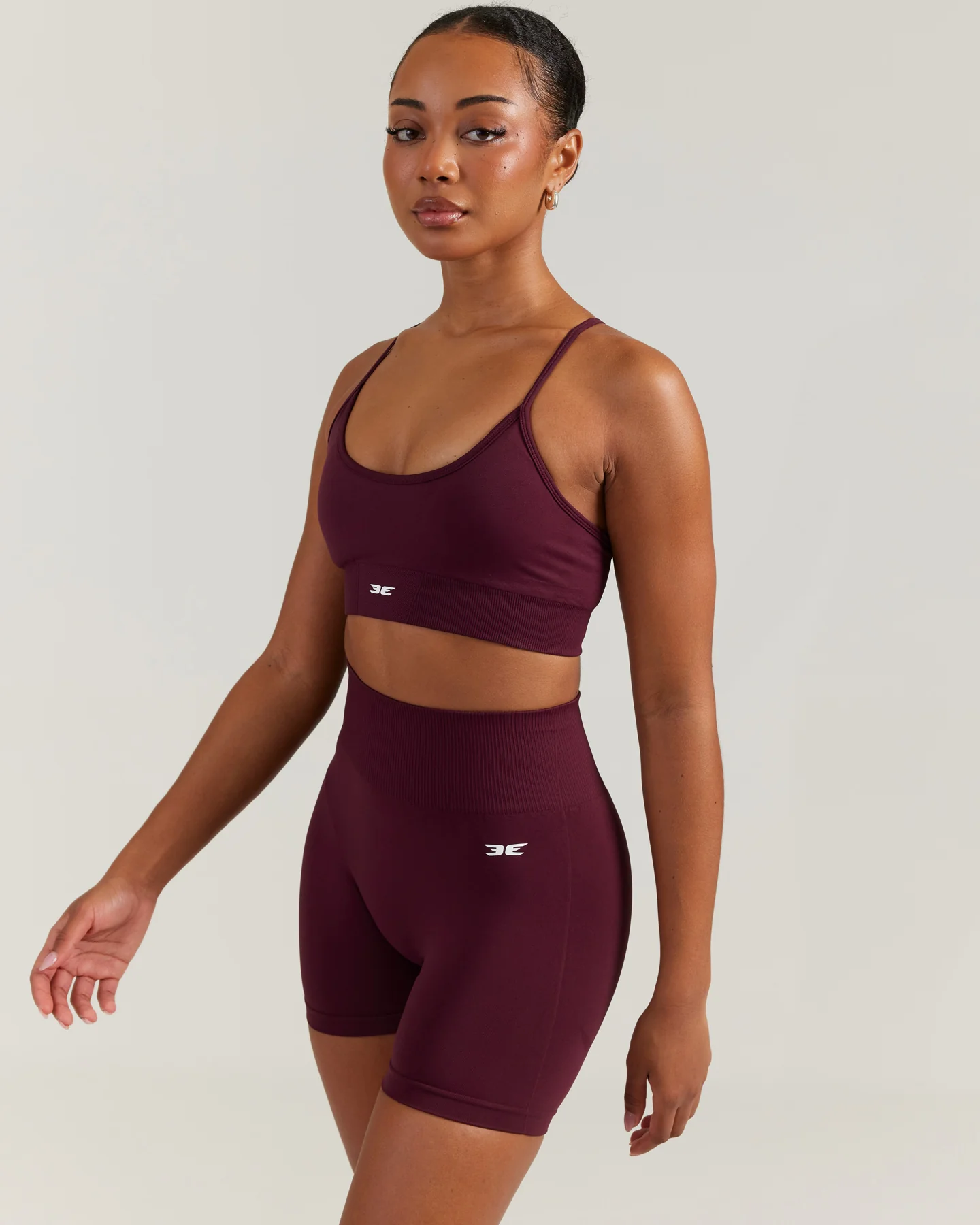 Elite Seamless Cross Strap Bra - Cherry Cola - Image 3