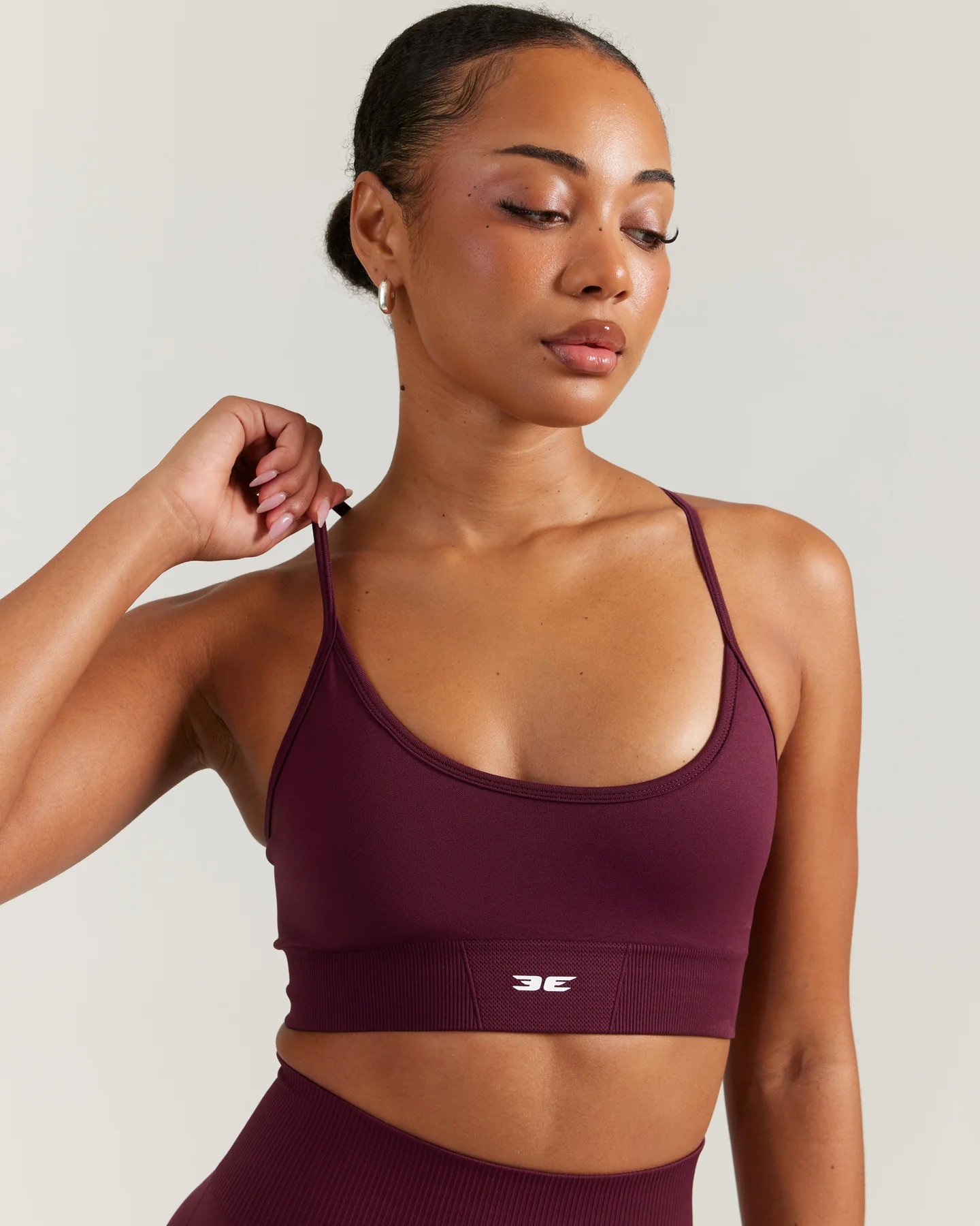 Elite Seamless Cross Strap Bra - Cherry Cola - Image 4