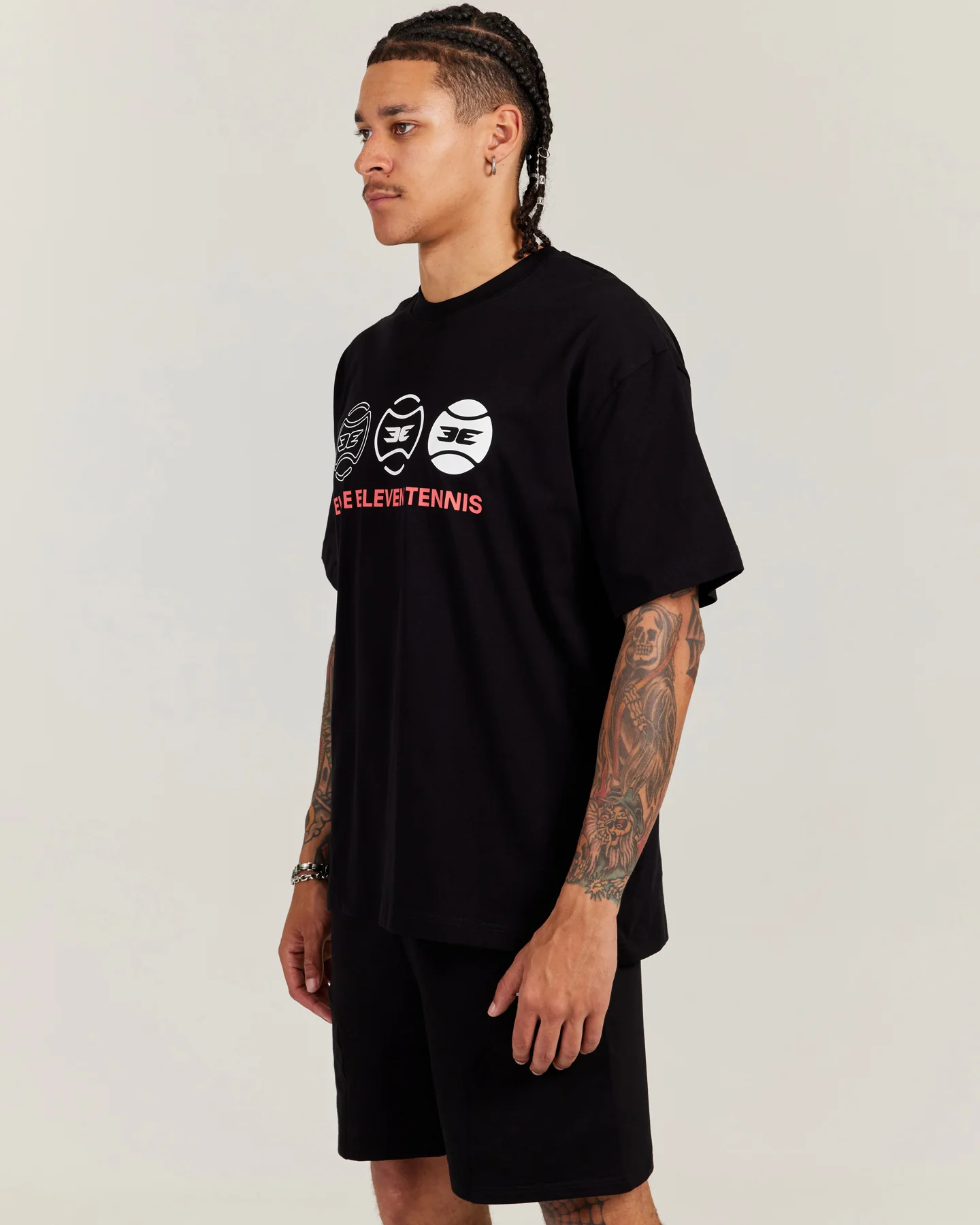 Men's Oversized Tri Ball Tee - Black - Image 3