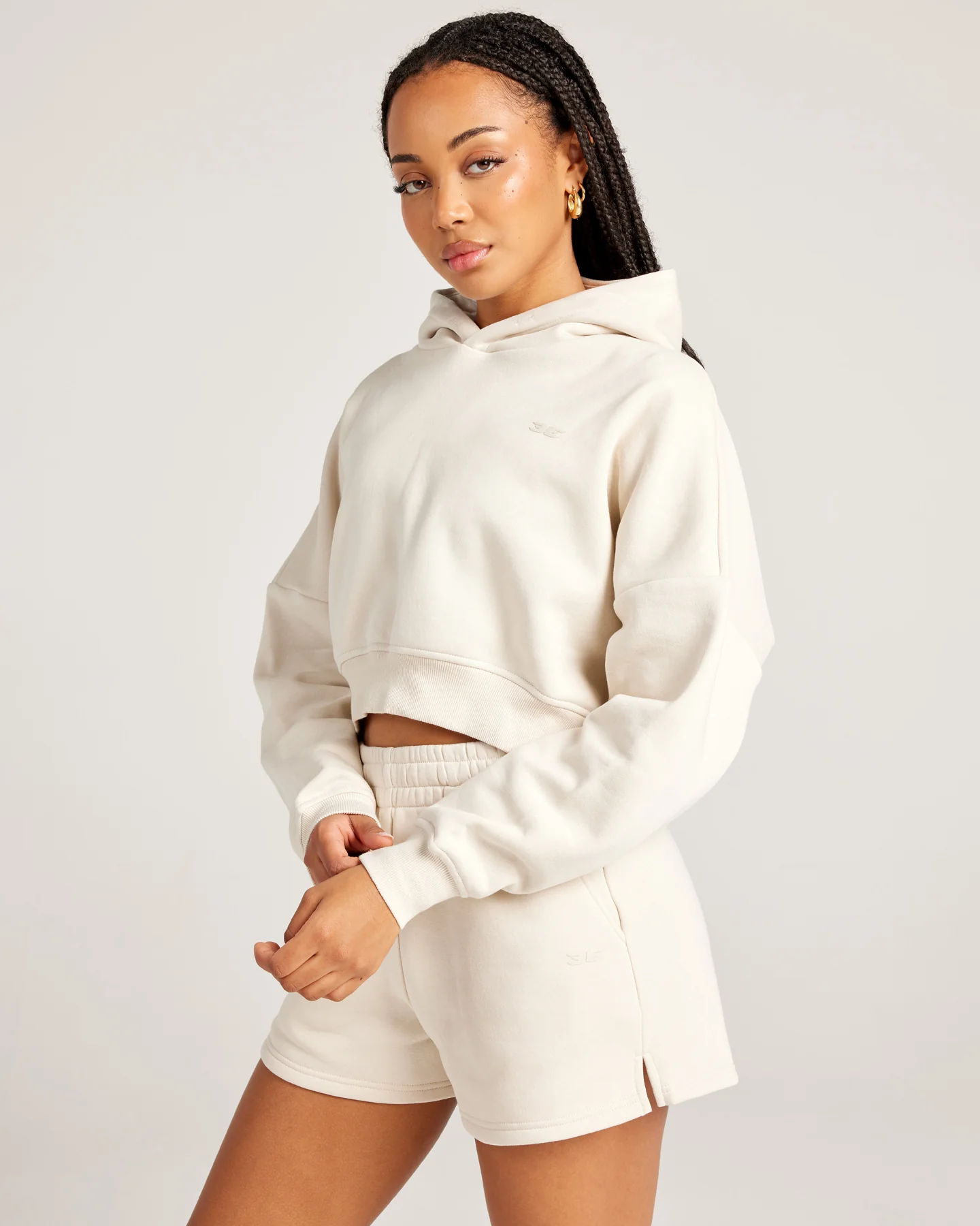 Omni Cropped Hoodie - Bone - Image 3