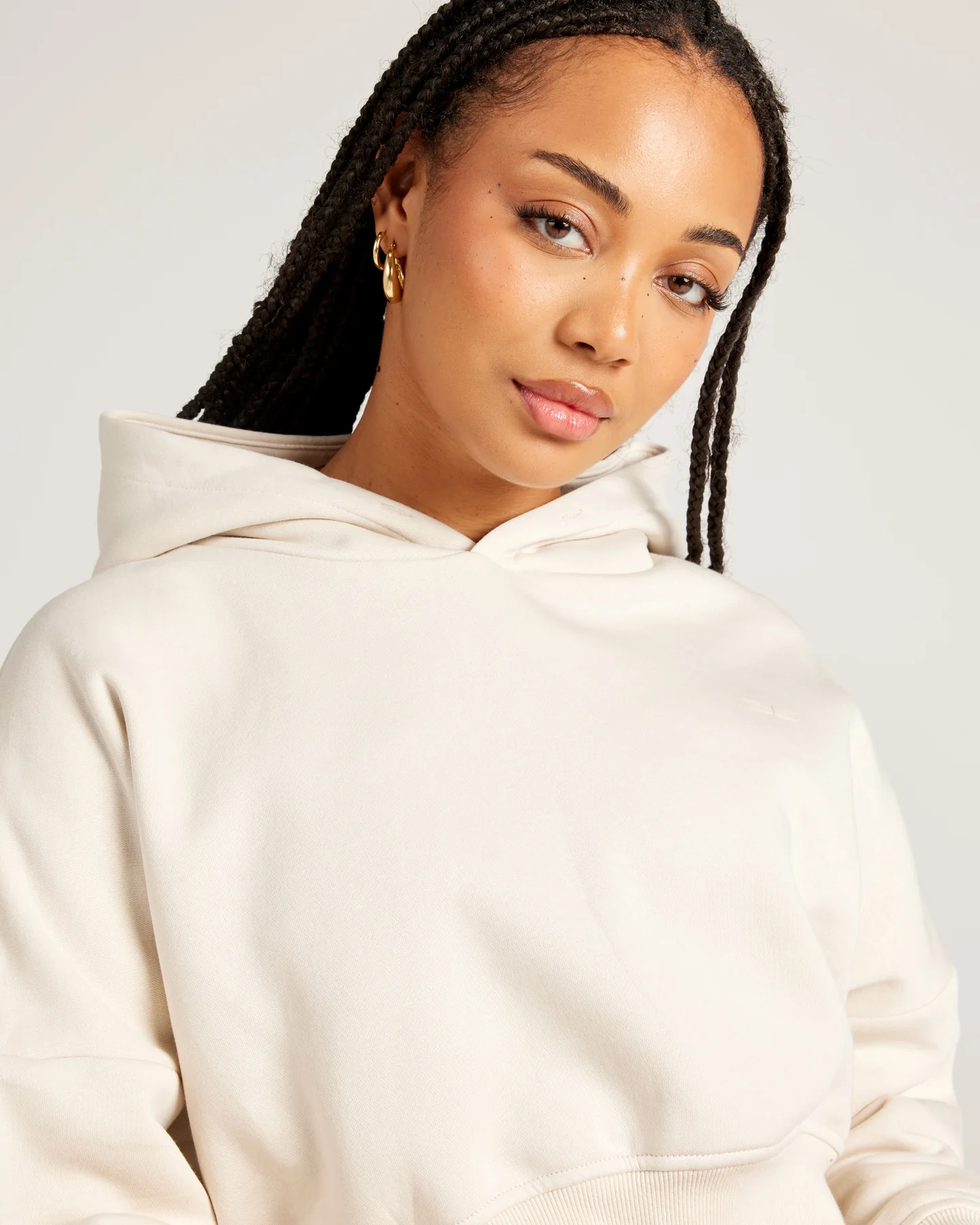 Omni Cropped Hoodie - Bone - Image 4