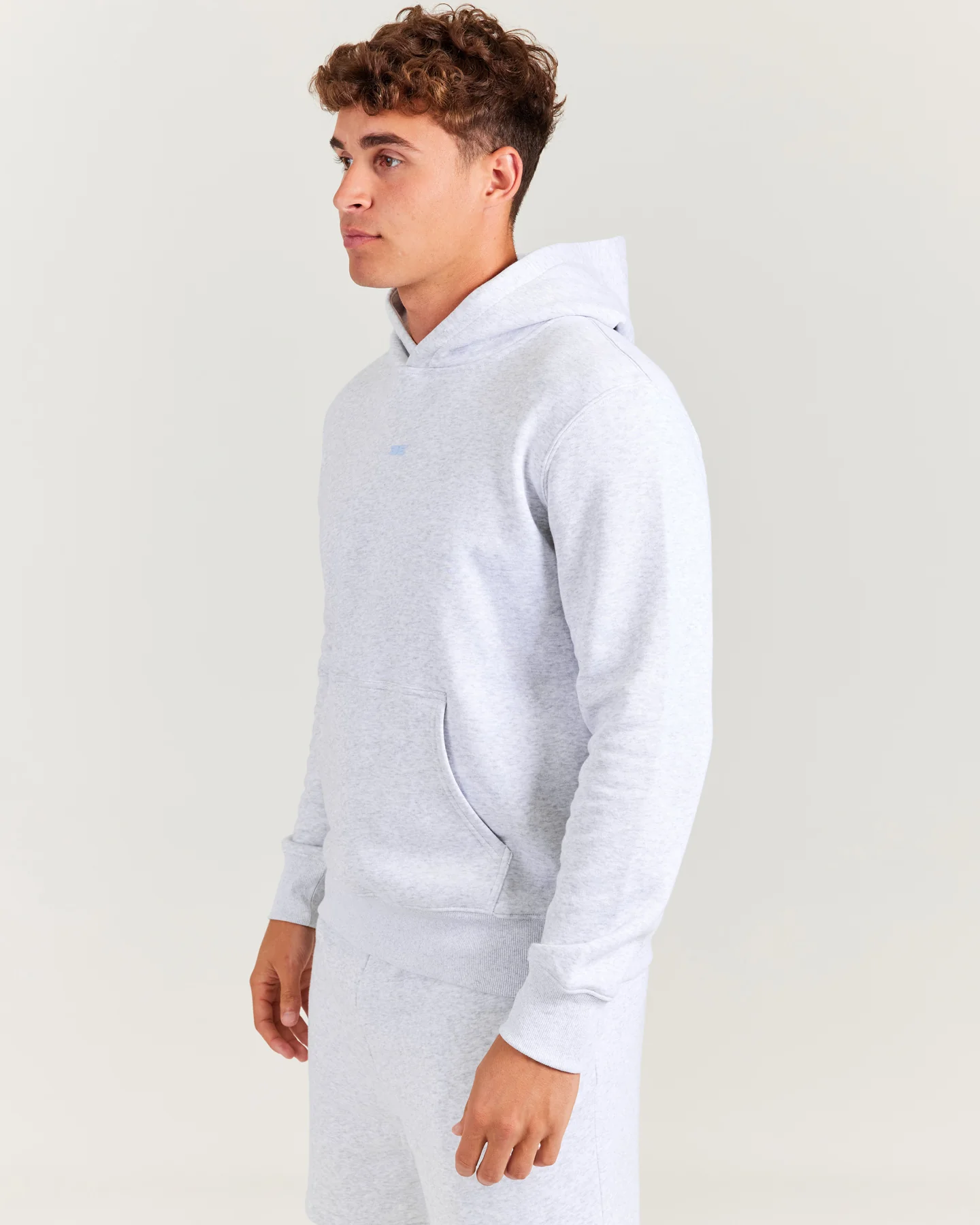Omni Men's Hoodie - Grey Marle/Light Blue - Image 3
