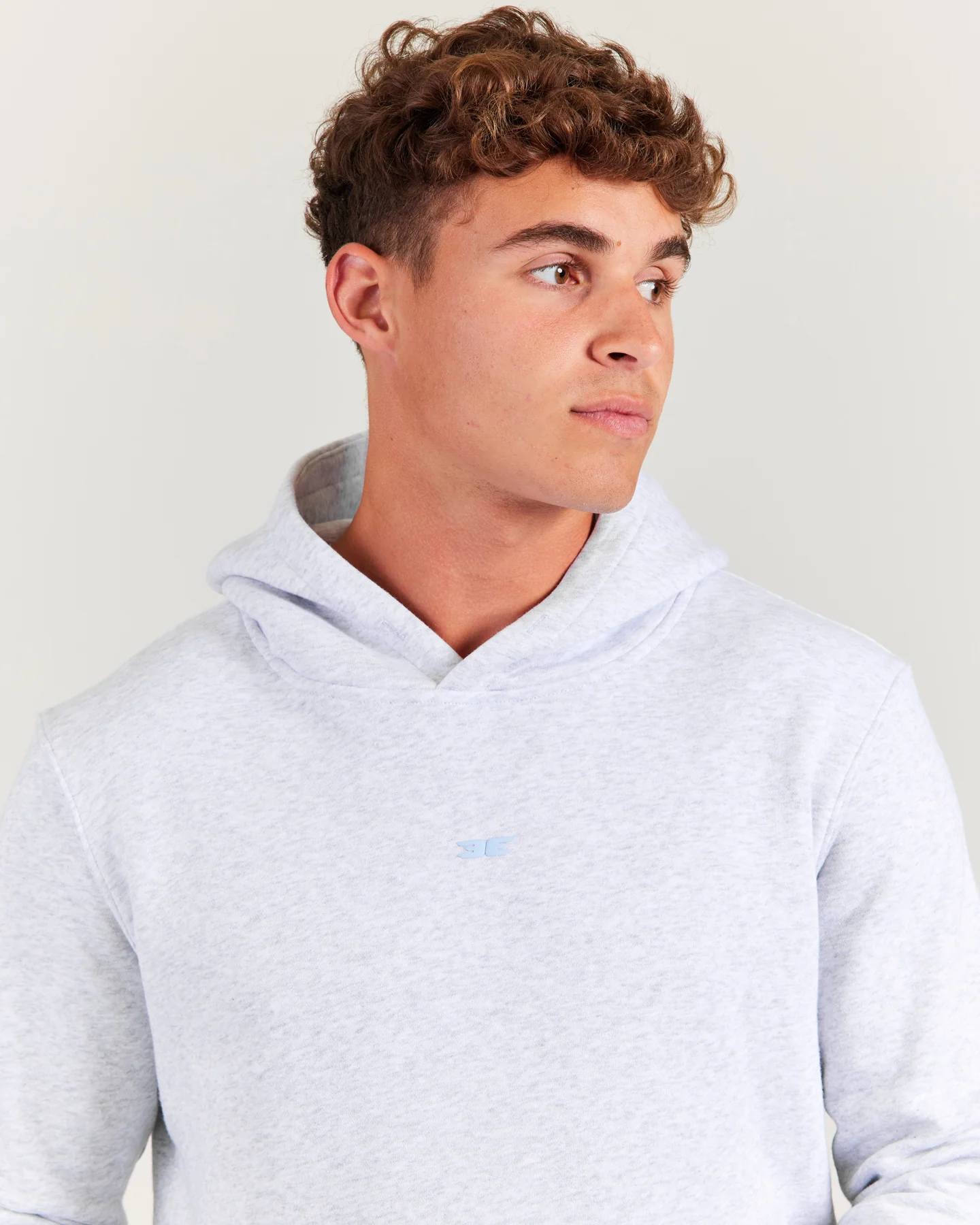 Omni Men's Hoodie - Grey Marle/Light Blue - Image 4