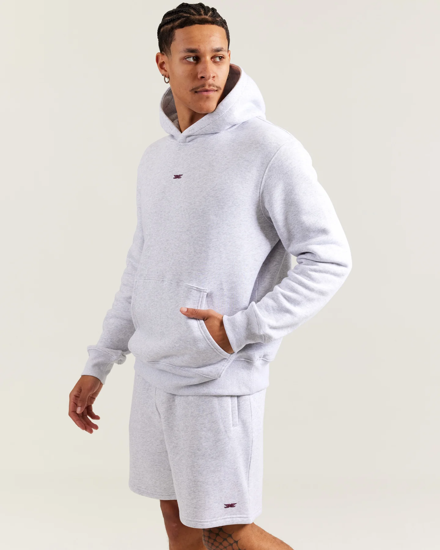 Omni Men's Hoodie - Grey Marle/Cherry Cola - Image 3
