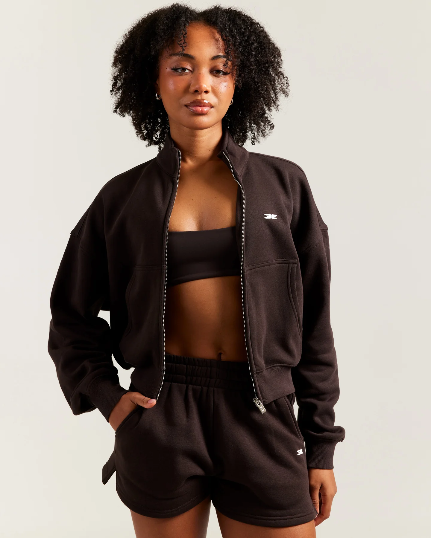 Omni Relaxed Zip Through - Coffee Bean - Image 4