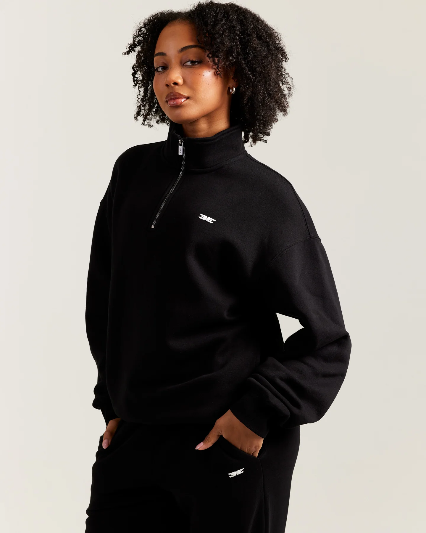 Omni Unisex 1/4 Zip - Black - Image 4