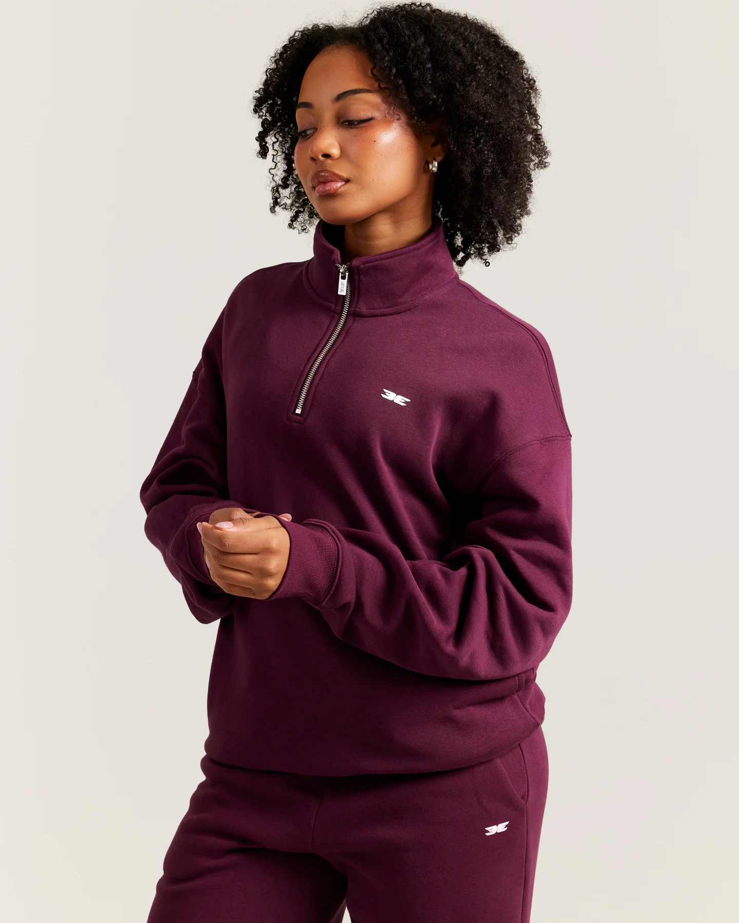 Omni Unisex 1/4 Zip - Cherry Cola - Image 4