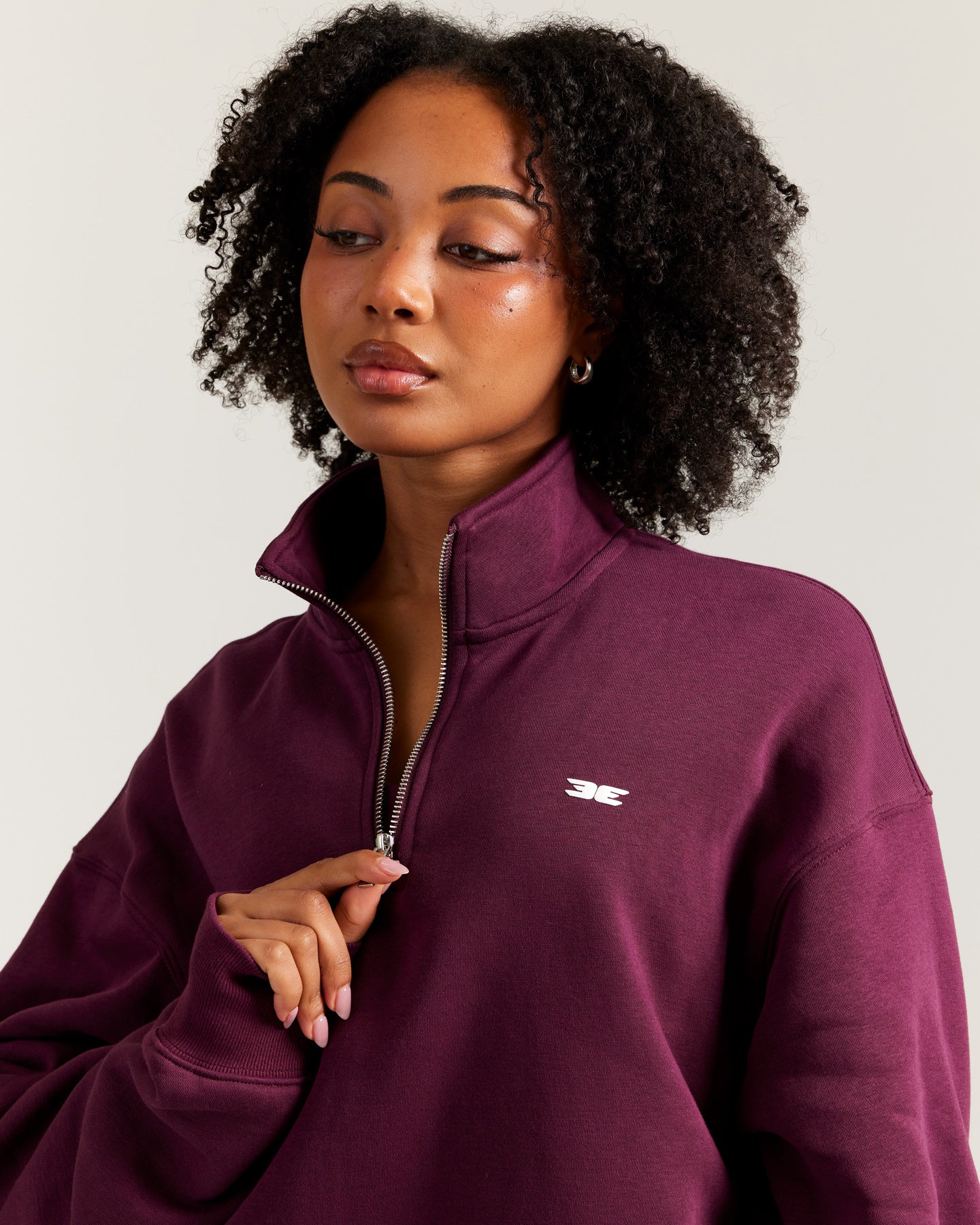 Omni Unisex 1/4 Zip - Cherry Cola - Image 5