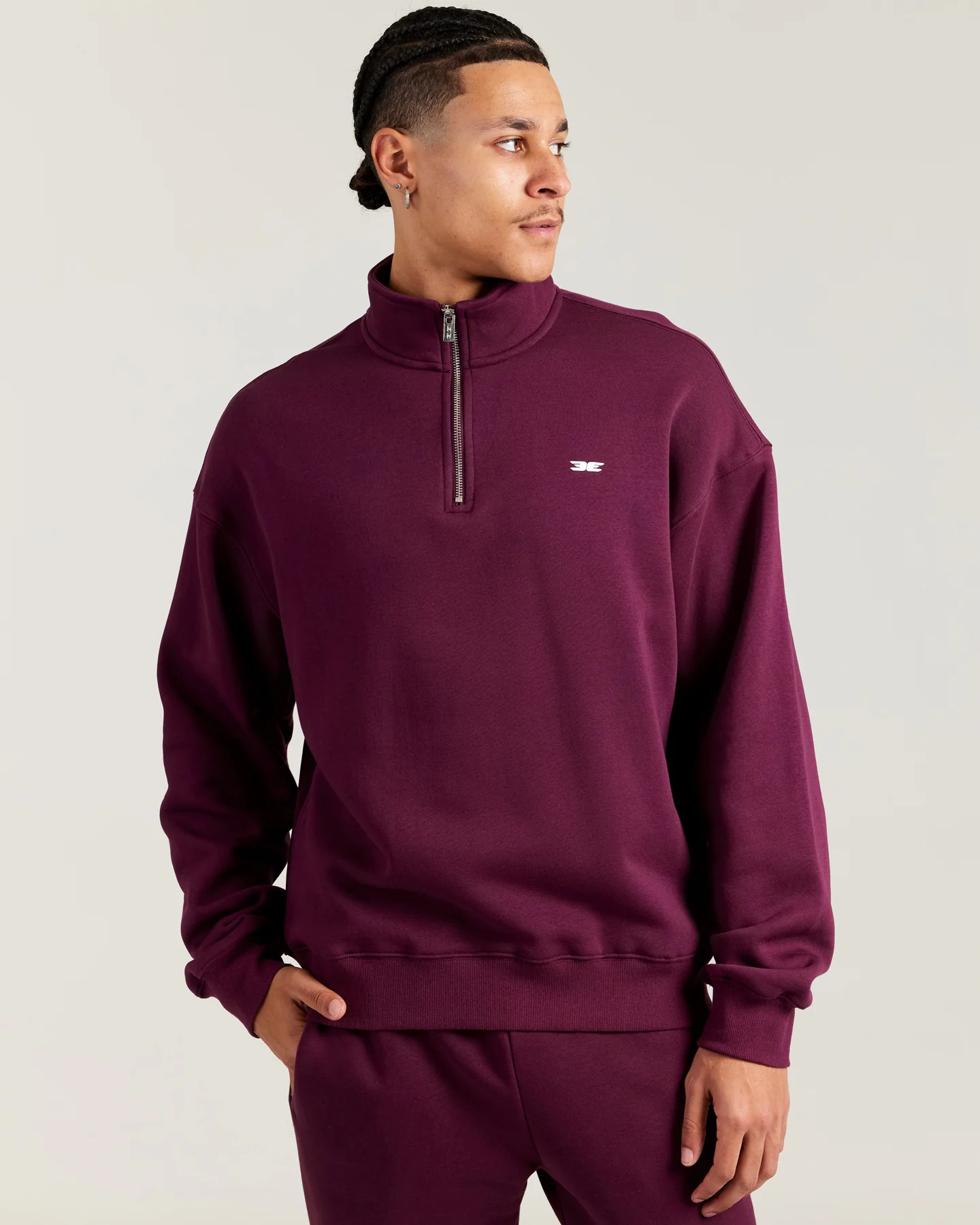 Omni Unisex 1/4 Zip - Cherry Cola - Image 6