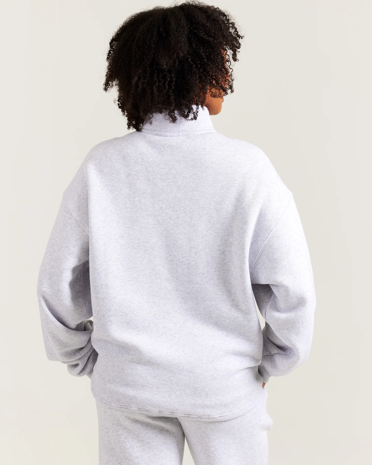 Omni Unisex 1/4 Zip - Grey Marle/Cherry Cola - Image 3