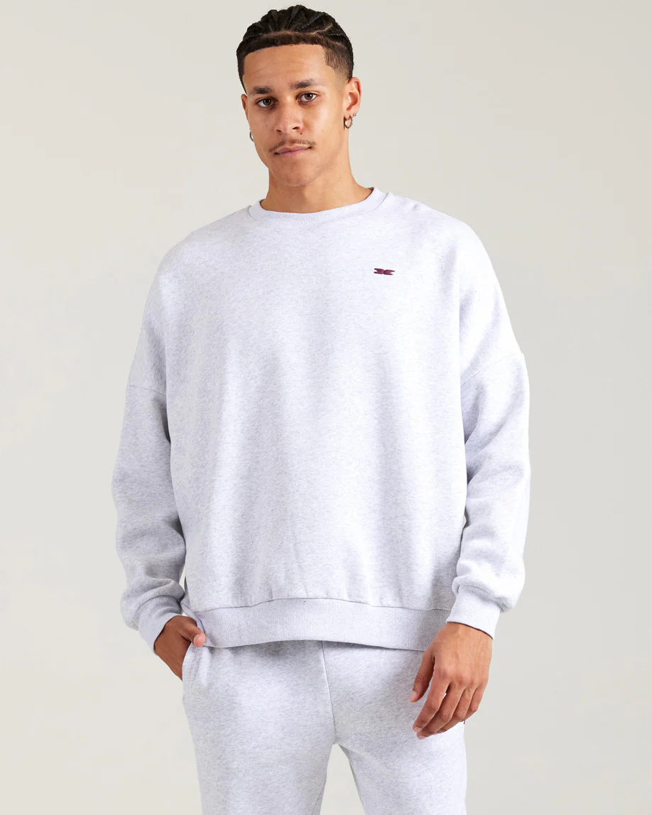 Omni Unisex Crewneck - Grey Marle/Cherry Cola - Image 6