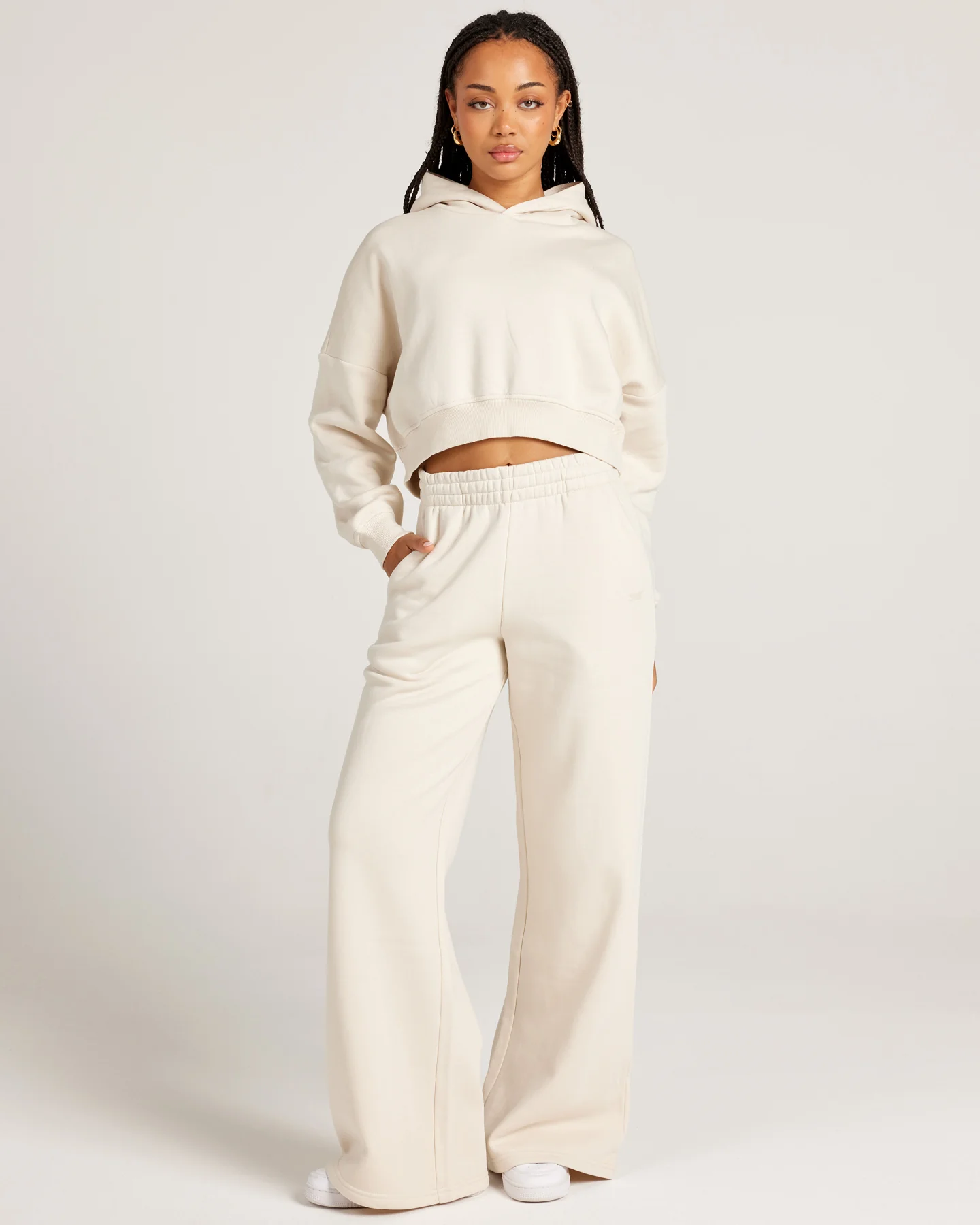 Omni Wide Leg Trackpants - Bone - Image 4