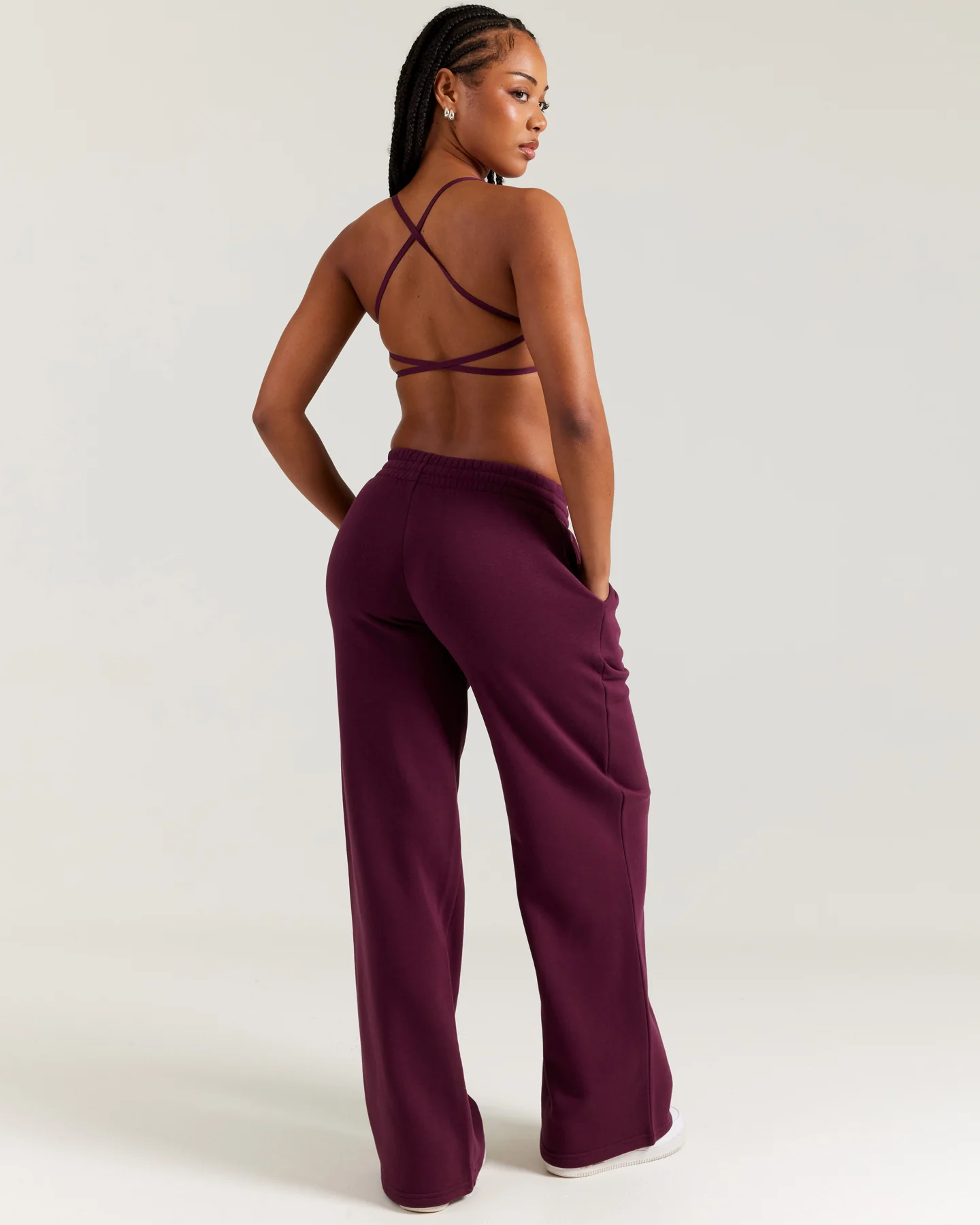 Omni Wide Leg Trackpants - Cherry Cola - Image 4