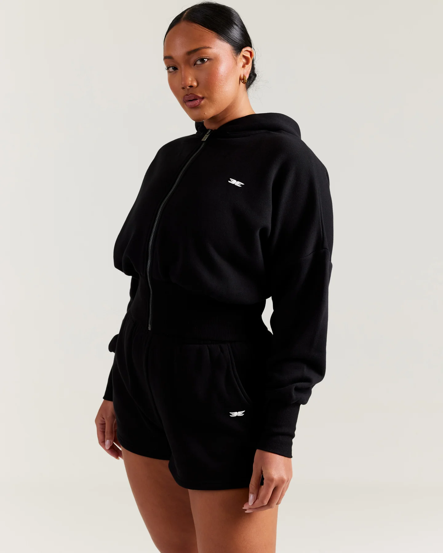 Omni Zip Through Hoodie - Black - Image 5