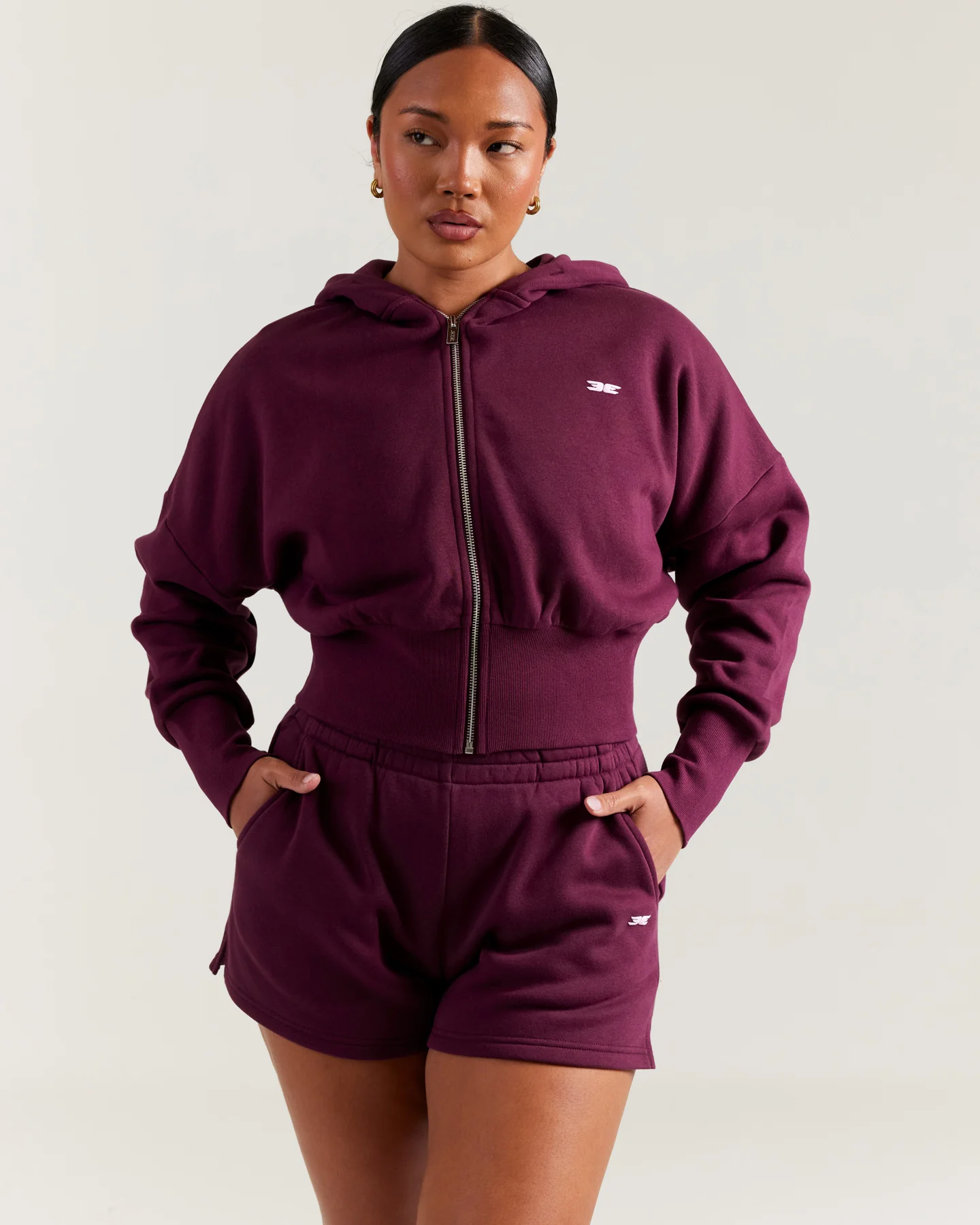 Omni Zip Through Hoodie - Cherry Cola - Image 4