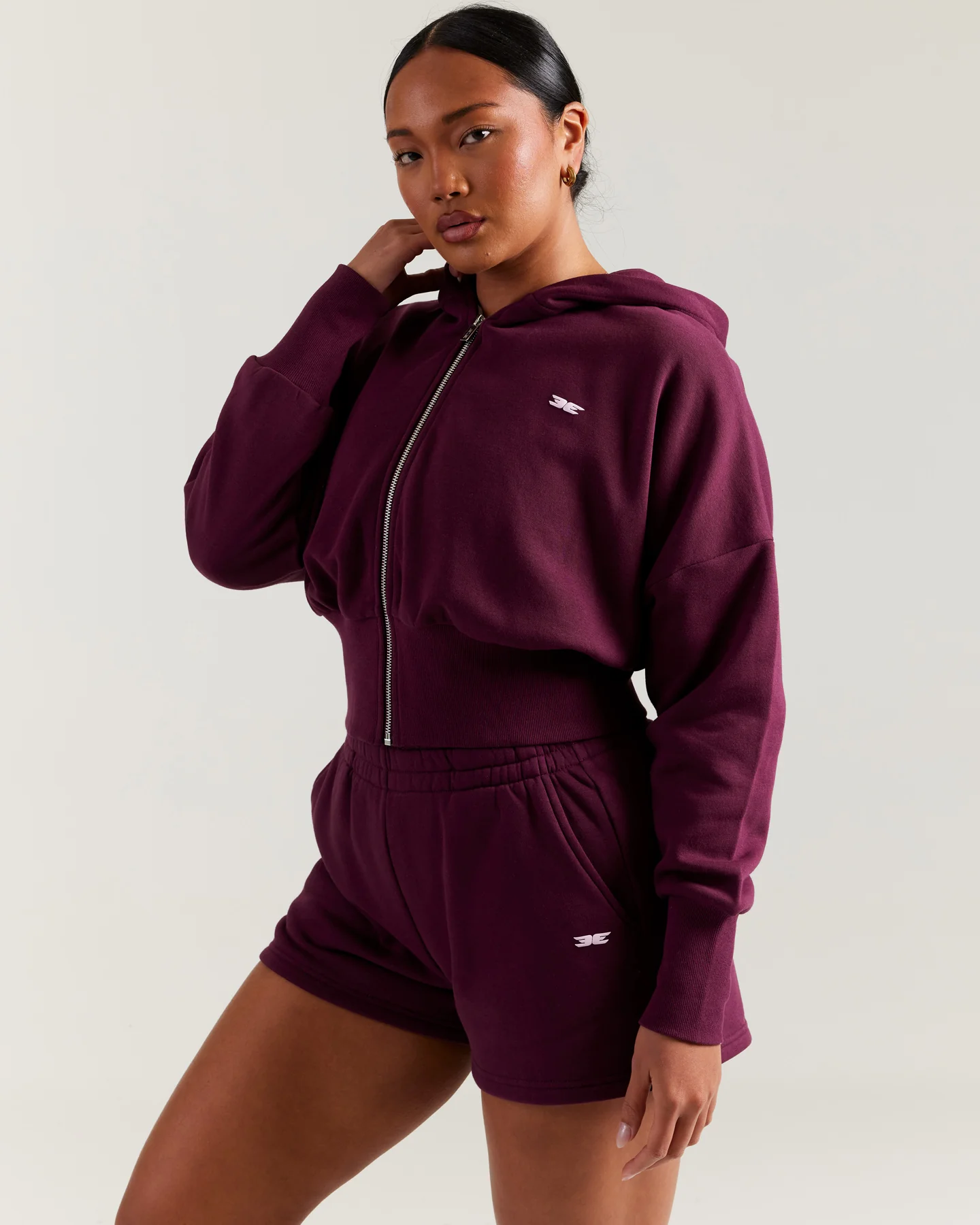 Omni Zip Through Hoodie - Cherry Cola - Image 5