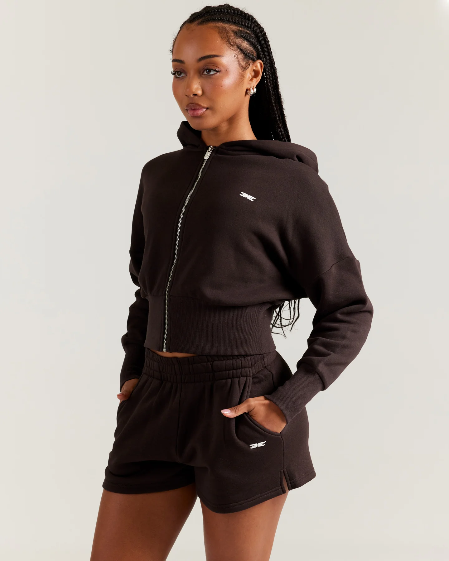 Omni Zip Through Hoodie - Coffee Bean - Image 5