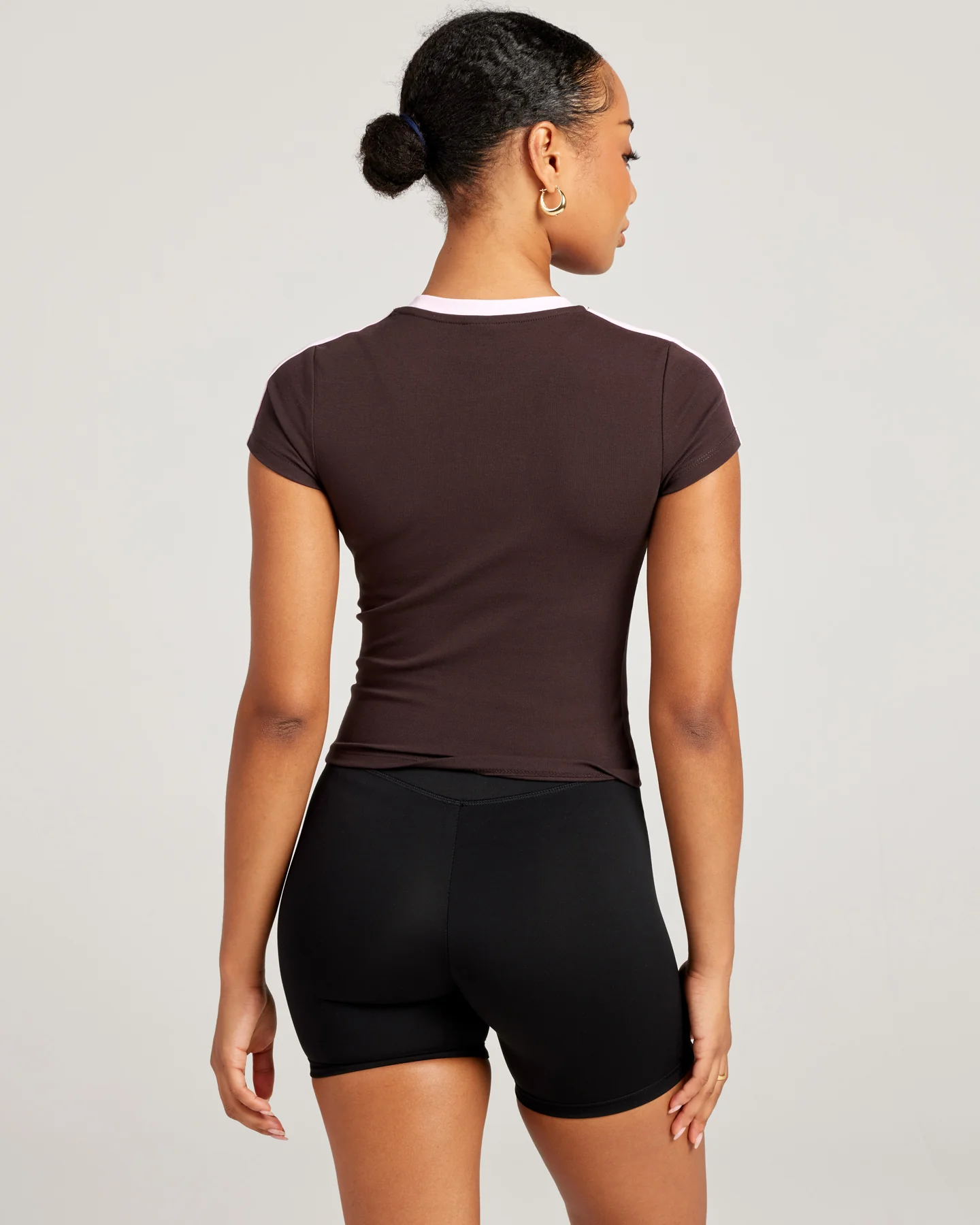 Panel Baby Tee - Espresso/Pink - Image 6