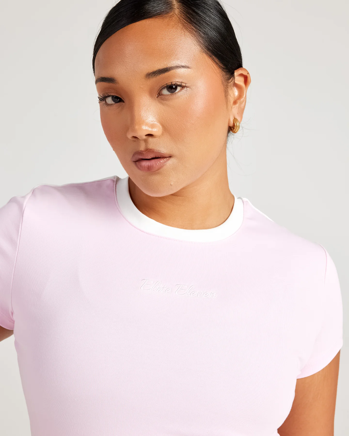 Panel Baby Tee - Pink/White - Image 4
