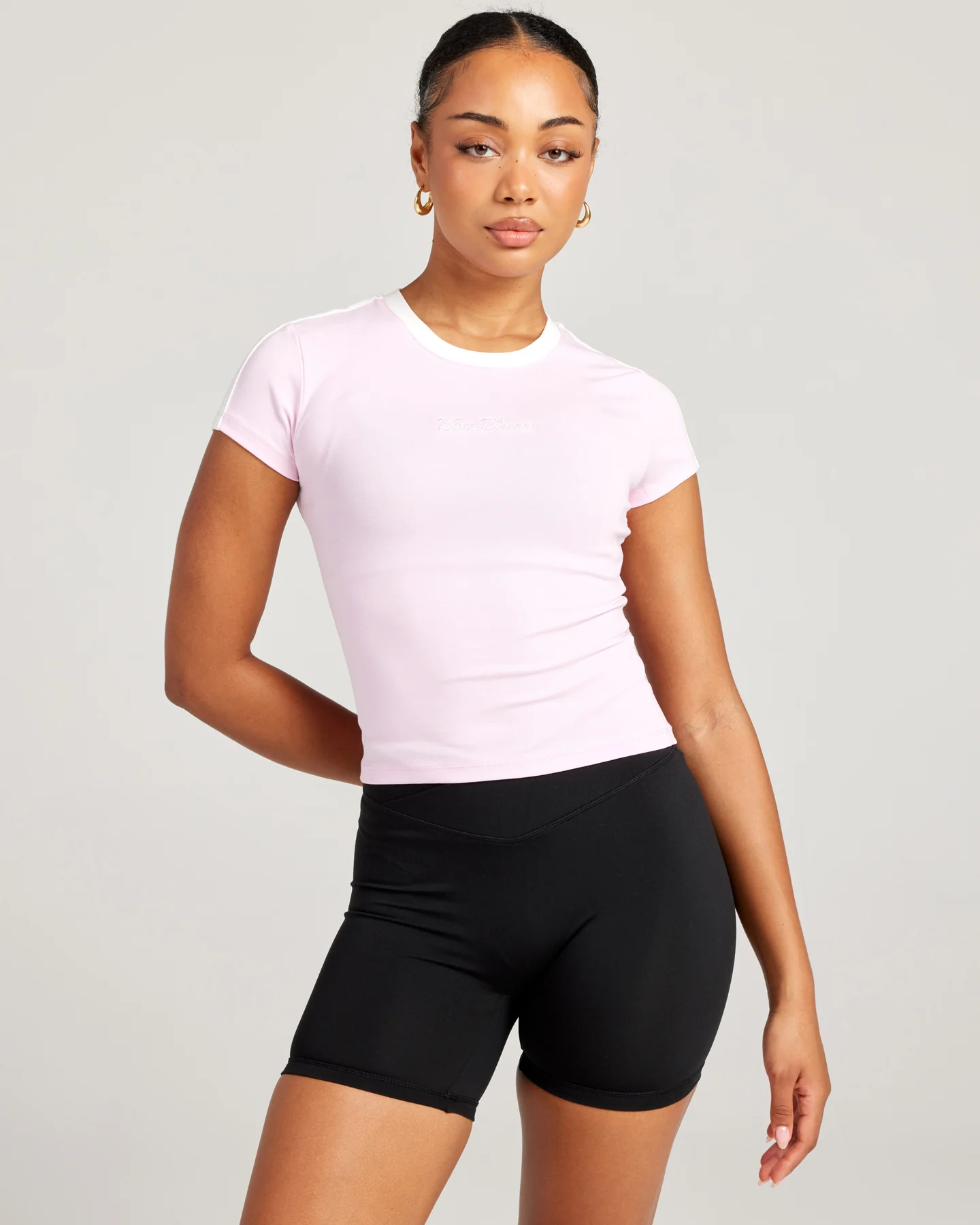 Panel Baby Tee - Pink/White - Image 5