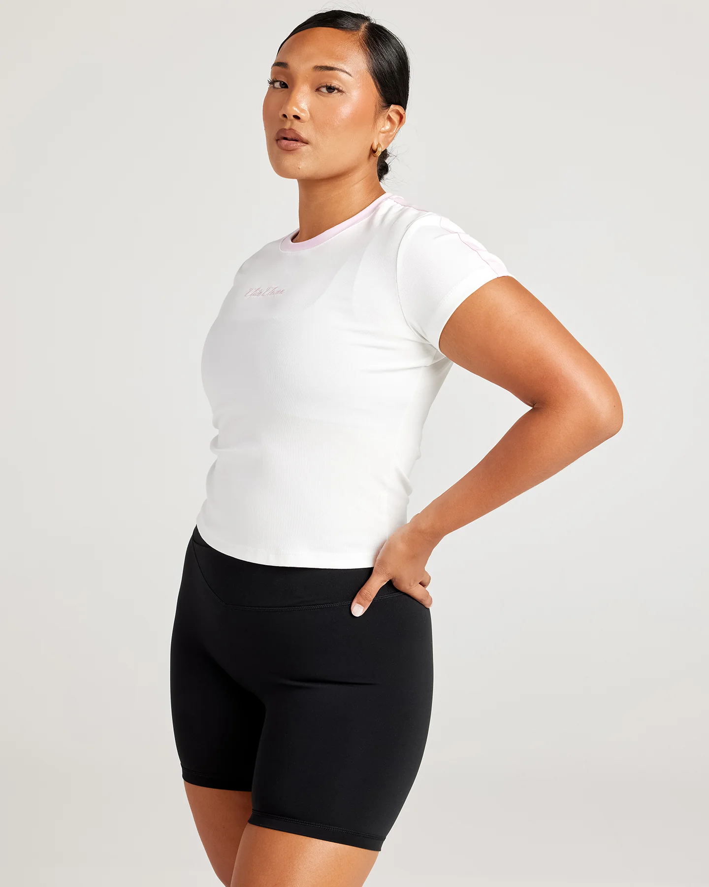 Panel Baby Tee - White/Pink - Image 4