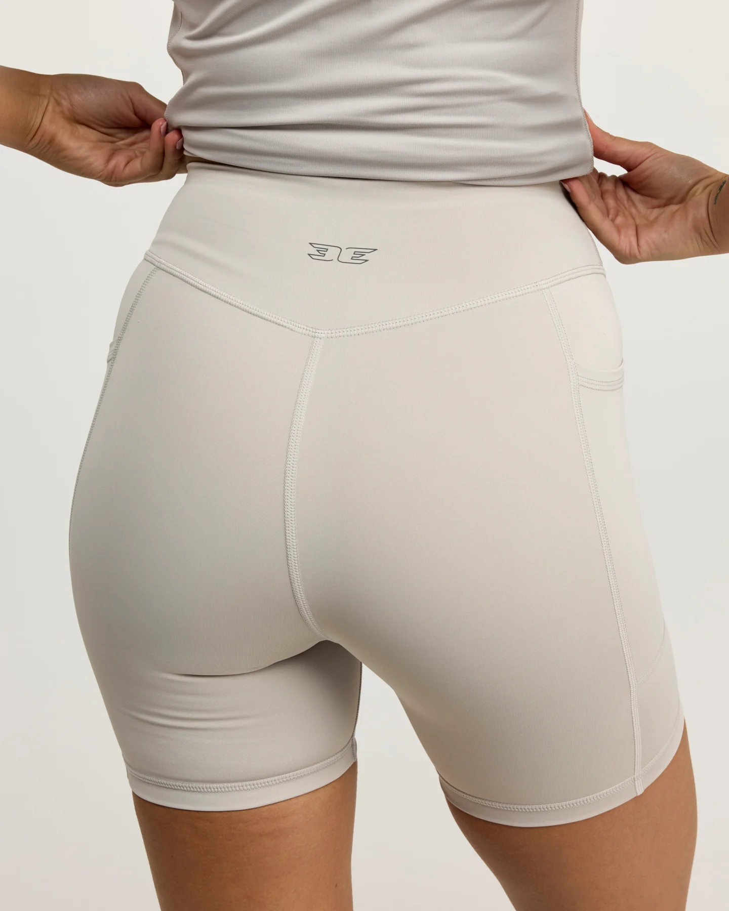 PerForm Pocket Shorts - Stone Grey - Image 4