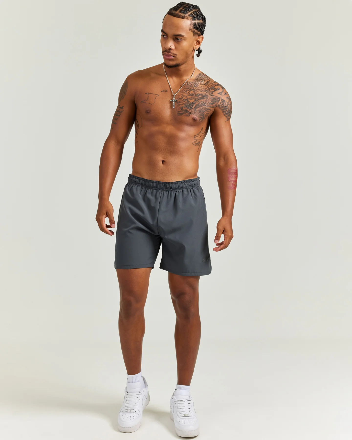 Woven Tech Shorts - Charcoal - Image 5